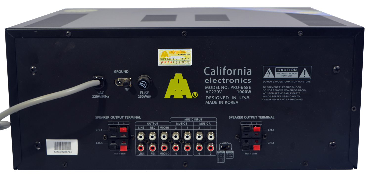 Thống sỗ kỹ thuật Amply California Pro 668E